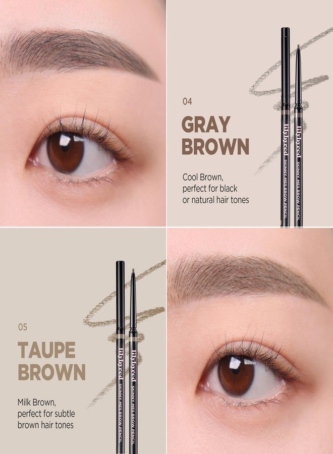 lilybyred Skinny Mes Brow Pencil | Korean 1.5mm Ultra-Slim Tip Eyebrow Pencil, Natural Hard Formula, Fine Hair-Like Strokes, Oil-Control, Sweat-Resistant, Long-Lasting, 0.005 oz. (02 Medium Brown) - Image 5